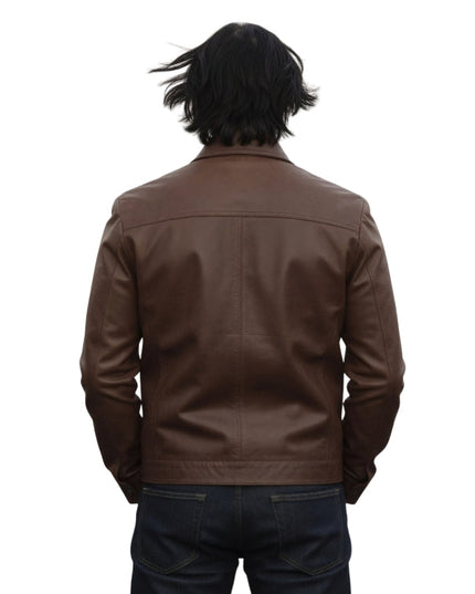 Brown leather jacket 