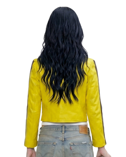 Katy Perry Celebrity Style Yellow Leather Jacket