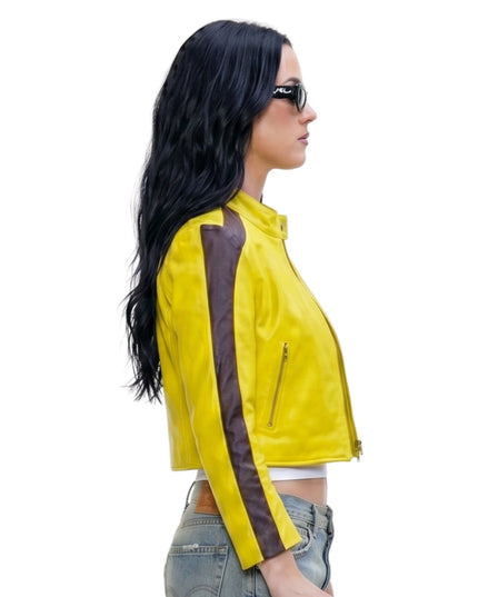 Katy Perry Inspired Yellow Leather Jacket