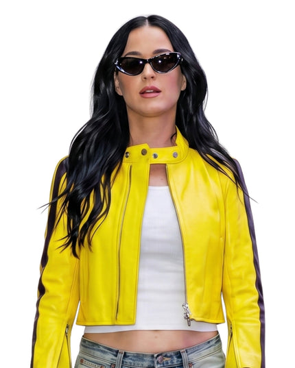 Katy Perry Yellow Leather Jacket