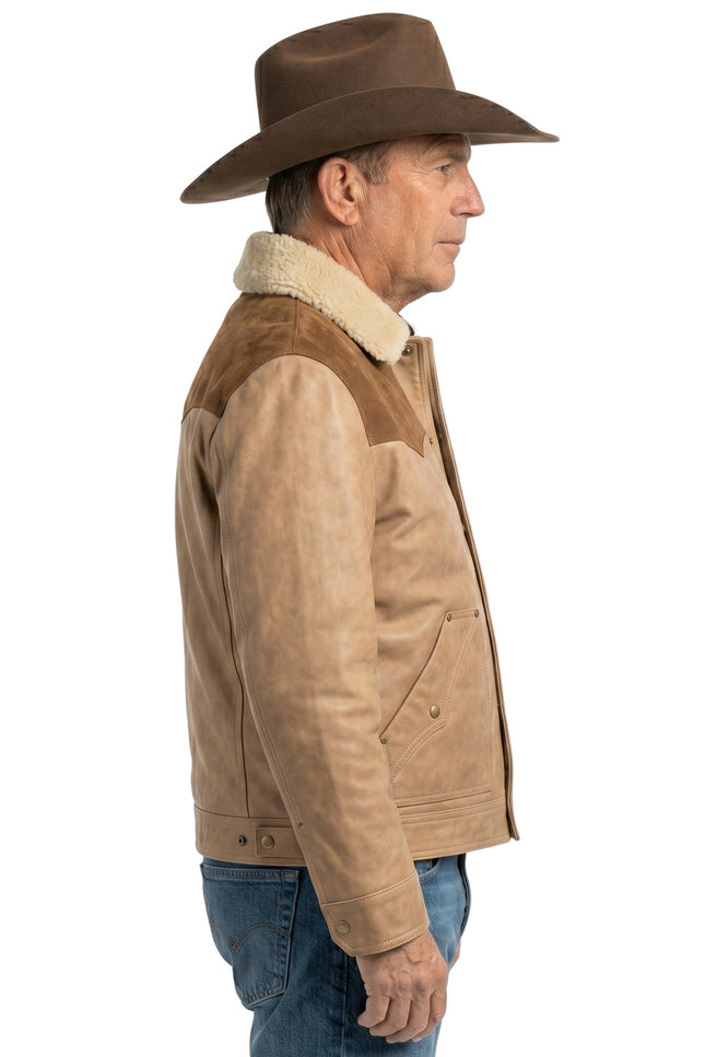 Kevin Costner John Dutton Suede Shearling Jacket