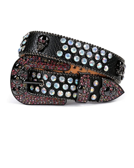 Luxury Black Bling Skull Belt
