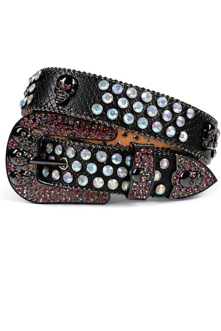 Luxury Black Bling Skull Belt