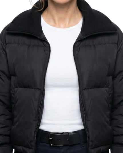 Maya Stern Black Quilted Puffer Jacket