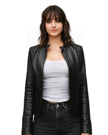 Melissa Barrera Abigail Black Leather Jacket