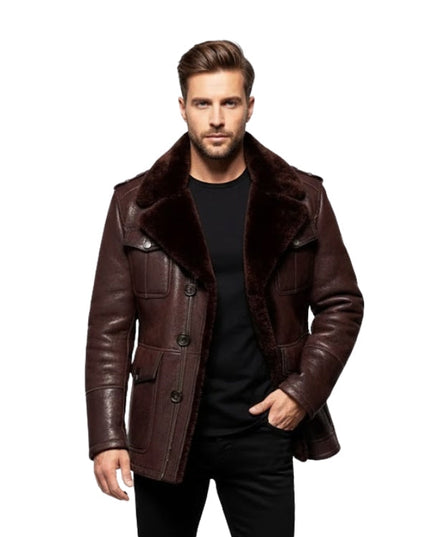 Men's Aviator B3 Flying Pilot American Maroon Leather Jacket