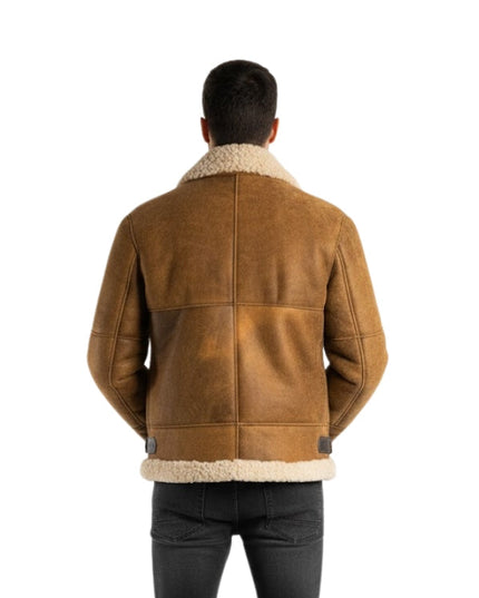 Men’s B3 Shearling Brown Sheepskin Leather Aviator Jacket