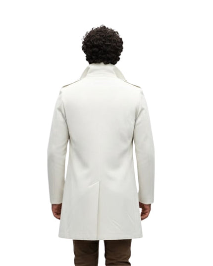 Person wearing a white coat on a white background