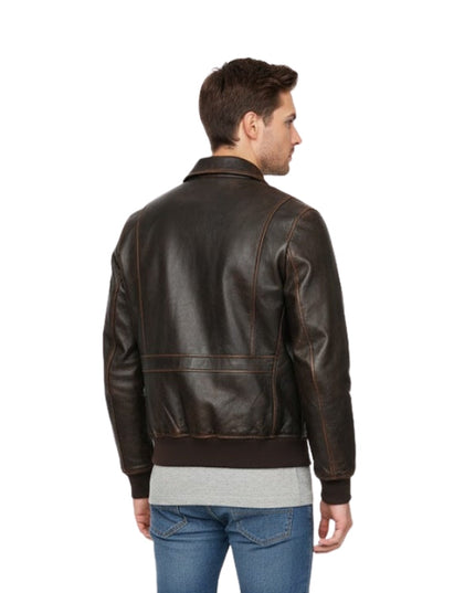 Men's Black B3 Raf Aviator Flying Pilot Vintage Bomber Leather Jacket