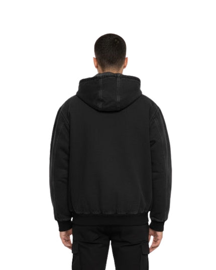 Men's Black Slim Fitted Long Sleeves Real Cotton Jacket