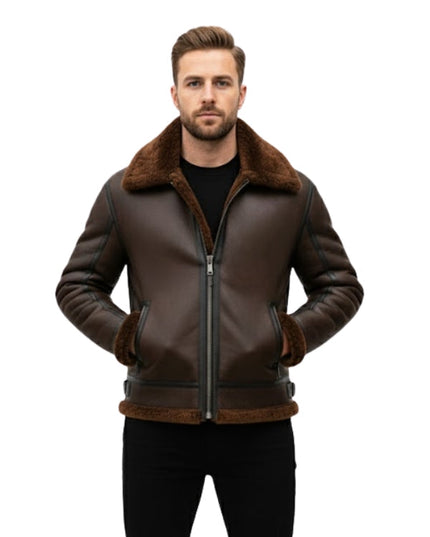 Men's Brown Aviator RAF B3 Bomber Jacket