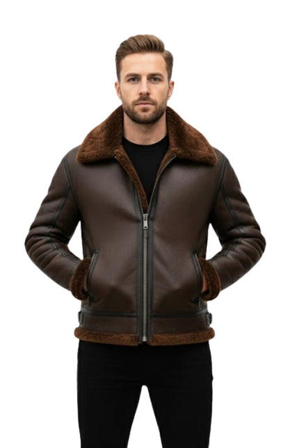 Men's Brown Aviator RAF B3 Bomber Jacket