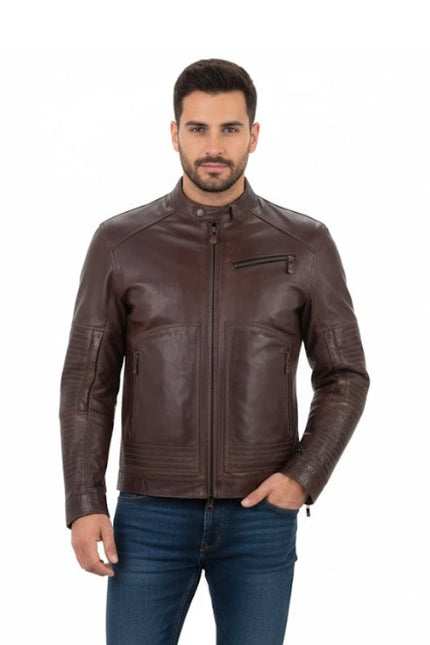 Men's Brown Motorcycle Jacket