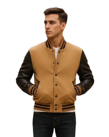 Men’s Golden Bear varsity bomber jacket classic style