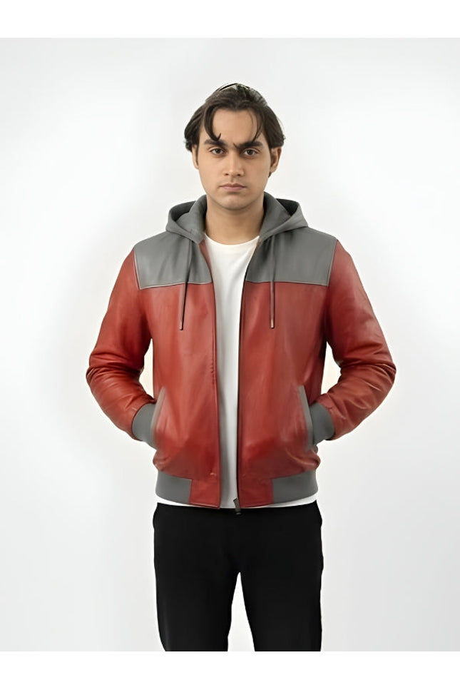Men's Handcrafted Hoodie Style Bomber Jacket