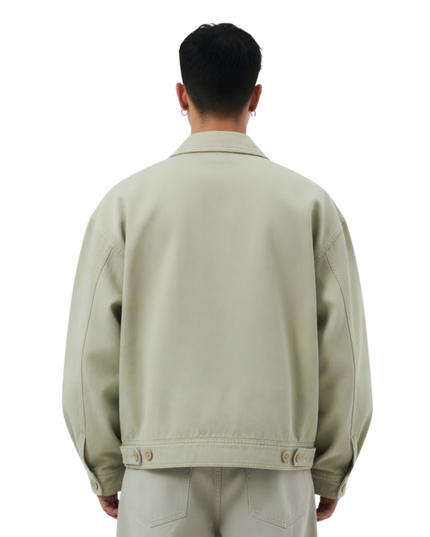 Men's Light Olive Cotton Jacket Back