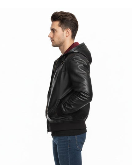 Men's Real Lambskin Slim Fit Black Moto Biker Leather Jacket