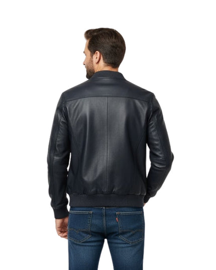 Mens 2436 Black Leather Jacket