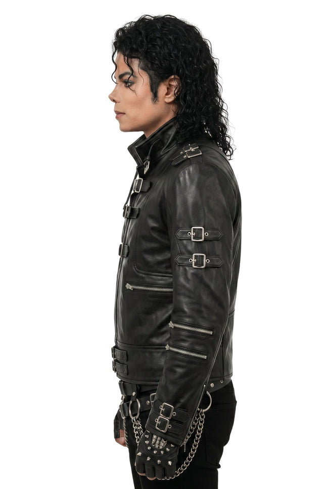 Michael Jackson Bad Inspired Black Leather Jacket