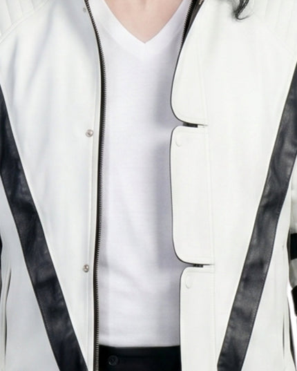 Michael Jackson White Thriller Leather Jacket