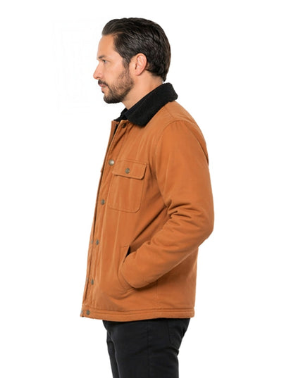 Person wearing a brown jacket 