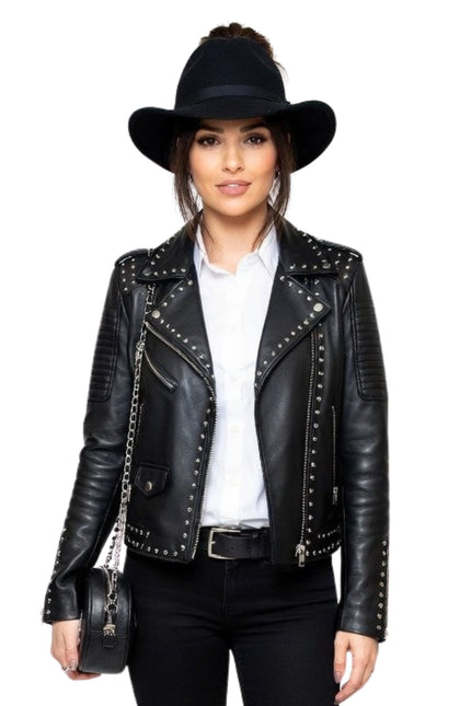 Michelle Keegan Black Leather Jacket