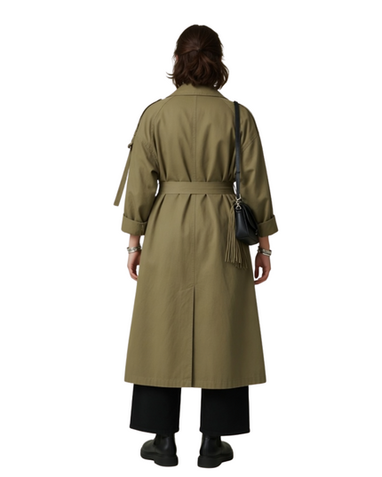 Modern Side-Slit Olive Green Overcoat Buy