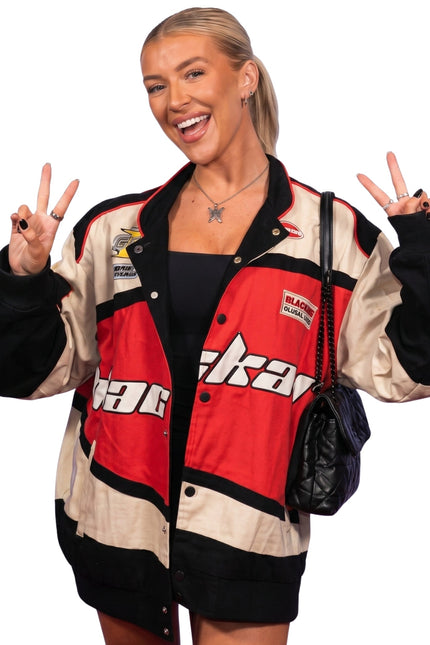 Molly Marsh Gran Turismo Red White and Black Jacket Buy Now