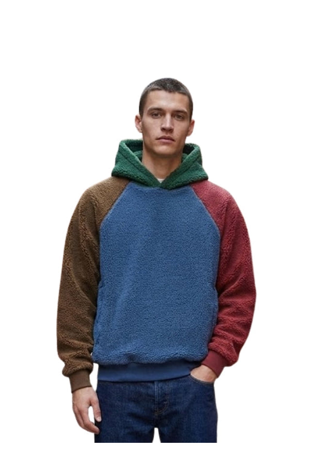 Multicolor Sherpa Pullover Hoodie
