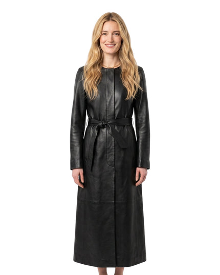 NYC 2026 Sarah Pidgeon Black Leather Coat