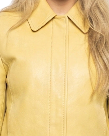 NYC Sabrina Carpenter Yellow Leather Jacket
