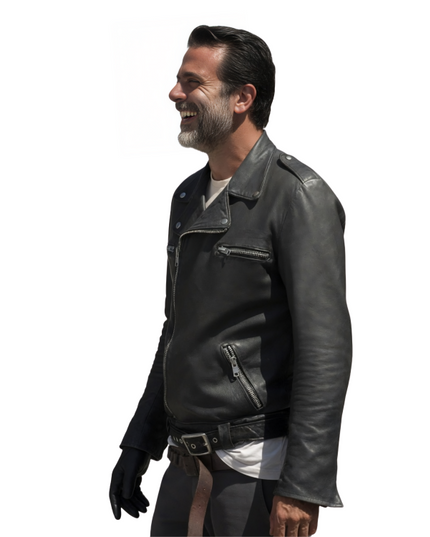 Negan The Walking Dead Black Leather Biker Jacket Sale