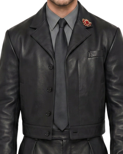 Nicholas Hoult Met Gala Cropped Leather Jacket