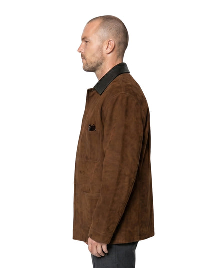 Nicholas Hoult NYC 2026 Suede Button-Up Jacket