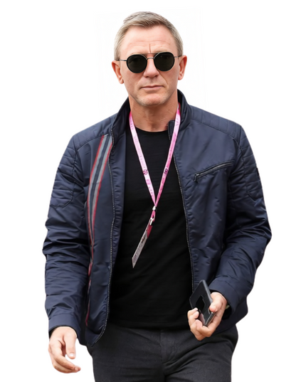 No Time To Die Daniel Craig James Bond Blue Cotton Jacket