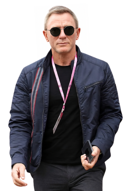No Time To Die Daniel Craig James Bond Blue Cotton Jacket