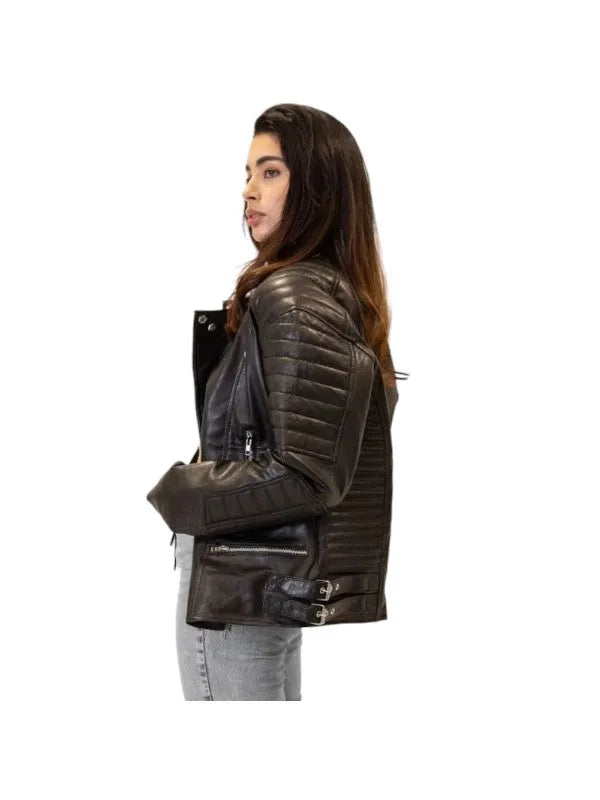 oversized 90's vintage biker jacket for women, timeless fashion piece