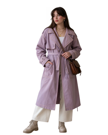 Oversized Dusty Pink Trench Coat