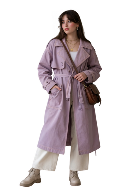 Oversized Dusty Pink Trench Coat