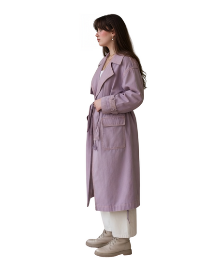 Oversized Dusty Pink Trench Coat Live
