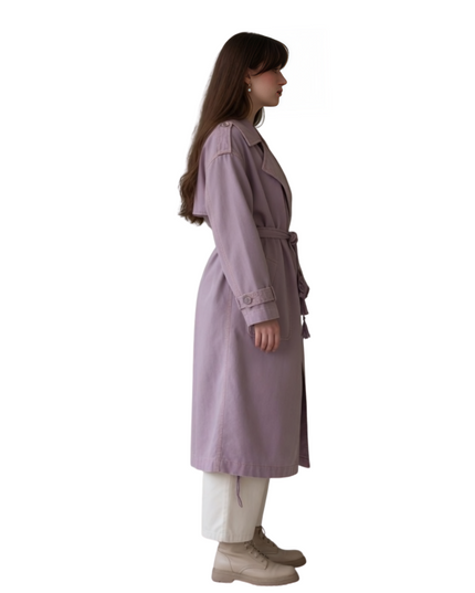 Oversized Dusty Pink Trench Coat Live Now
