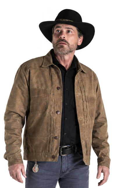 Person wearing a brown jacket