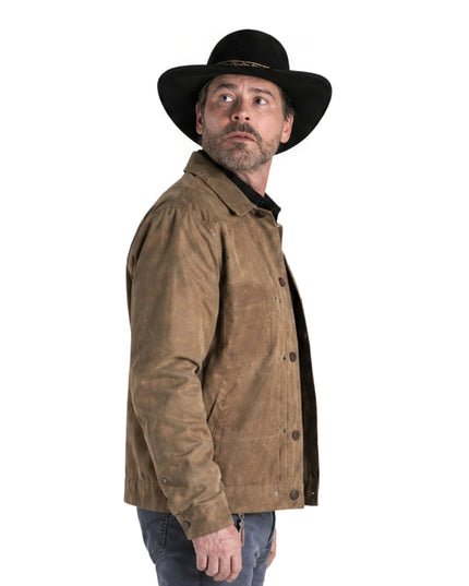 Man wearing a brown cotton jacket 
