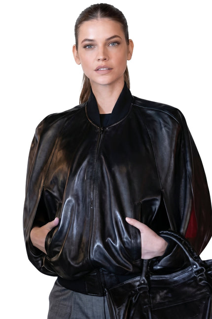 PFW 2026 Barbara Palvin Leather Jacket