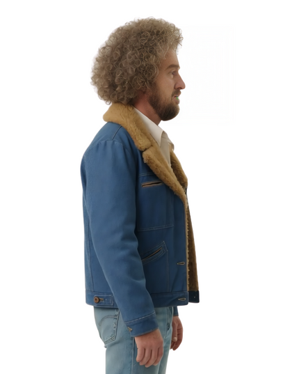 Paint 2023 Owen Wilson Carl Nargle Blue Shearling Jacket Buy