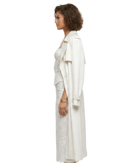 Paris 2026 Zendaya Elegant Off-White Wool Coat