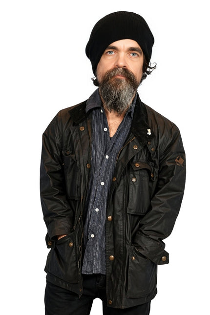 Man wearing a black jacket and beanie on a white background