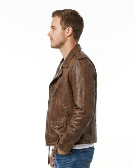 Pilot Pete's The Bachelor Peter Weber Brown Biker Leather Jacket