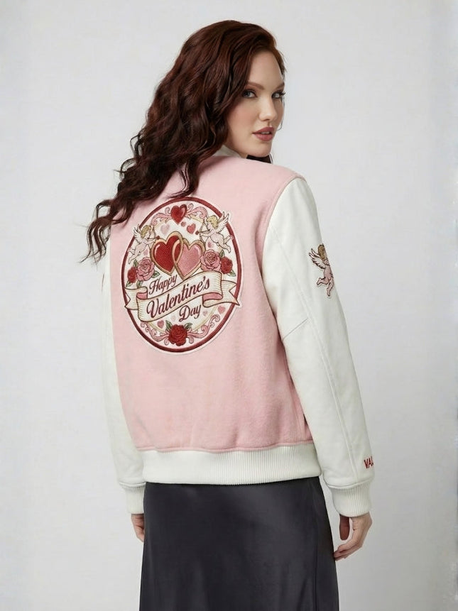 Pink Valentines Varsity Jacket