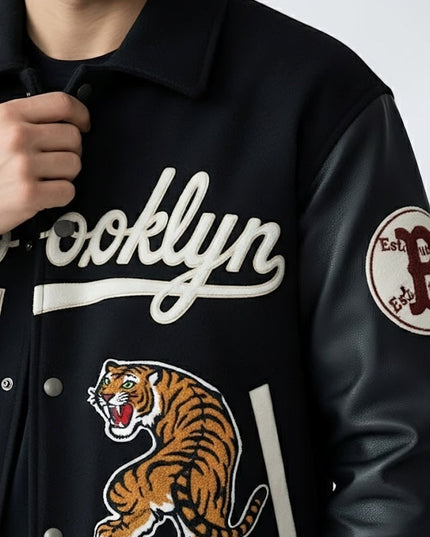 Men’s Black Brooklyn Varsity Jacket